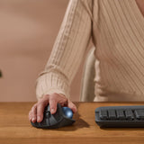 Mouse wireless Logitech M575S ERGO, Gri-Albastru