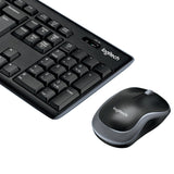 Set tastatură și mouse wireless Logitech MK270, Negru