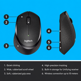 Mouse wireless Logitech B330 Silent Plus, Negru