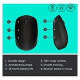 Mouse wireless Logitech B170, Negru