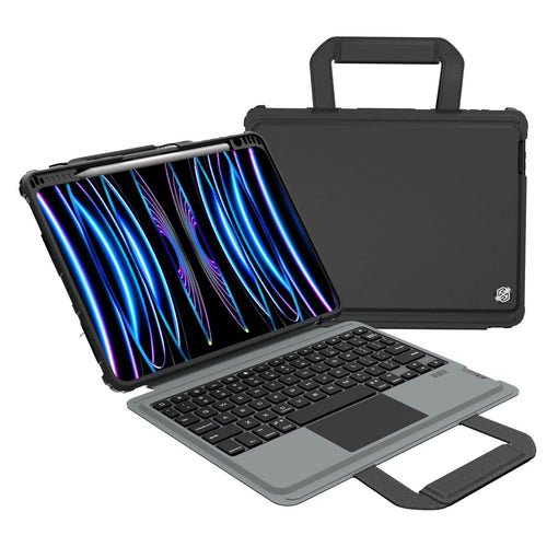 Husa tableta pentru Apple iPad Air 4/5 10.9 / iPad Pro 11 2020/2021/2022, cu tastatura iluminata, Neagra