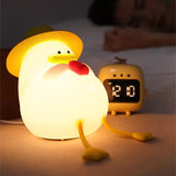 Lampa de noapte Nimbo din silicon – Ratusca setosa, multicolor, timer, USB-C