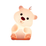Lampa de noapte din silicon Nimbo Bear, 3 intensitati alb cald, USB /alb