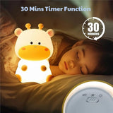 Lampa de noapte din silicon Nimbo Deer, 2 intensitati alb cald, USB, timer /galben