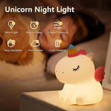 Lampa de noapte Nimbo din silicon – Unicorn Pufos, 3 alb-uri, USB-C