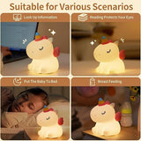 Lampa de noapte Nimbo din silicon – Unicorn Pufos, 3 alb-uri, USB-C