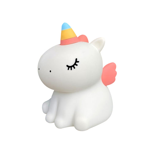 Lampa de noapte Nimbo din silicon – Unicorn Pufos, 3 alb-uri, USB-C