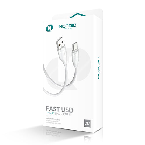 Cablu de date Nordic USB-C la USB-A, 2.0 m