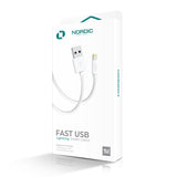 Cablu de date USB-A - Lightning pentru Apple iPhone, 1 m, Alb