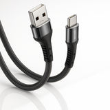Cablu USB-A la Type-C Nordic, 2 m, 40W, împletit, Negru