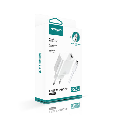 Incarcator Nordic 22.5W USB-A, cu cablu USB-A la Micro-USB inclus nrdi 2250