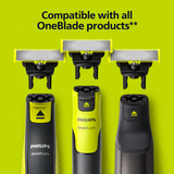 Lame de ras Philips OneBlade Pro 360 QP420/50, Set 2 bucăți, Negru/Verde