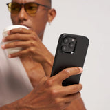 Husa compatibila cu iPhone 16 Pro Max, Antisoc, TPU, carbon-aramid, Negru