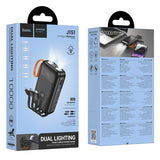 Baterie externa Hoco J151 Spirit 10000 mAh cu 4 cabluri incluse (Lightning, Type-C, Micro-USB, USB-A), 15W, Neagra