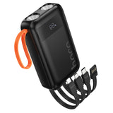 Baterie externa Hoco J151 Spirit 10000 mAh cu 4 cabluri incluse (Lightning, Type-C, Micro-USB, USB-A), 15W, Neagra