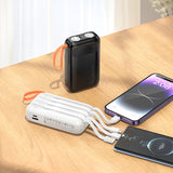 Baterie externa Hoco J151 Spirit 10000 mAh cu 4 cabluri incluse (Lightning, Type-C, Micro-USB, USB-A), 15W, Neagra