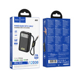 Baterie externa Hoco Q53 12000 mAh 65W, Neagra