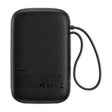 Baterie externa Baseus Qpow 2 10000 mAh 30W cu cabluri integrate USB-C, Neagra