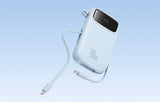 Baseus Baterie Externa 10000mAh, 30W + Cabluri Integrate 2C, Qpow 2 Albastru - P10055008313-00