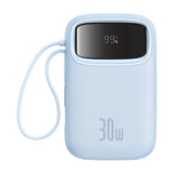 Baseus Baterie Externa 20000mAh, 30W + Cabluri Integrate 2C, Qpow 2 Albastru - P10055009313-00