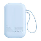 Baseus Baterie Externa 10000mAh, 30W + Cabluri Integrate 2C, Qpow 2 Albastru - P10055008313-00