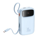 Baseus Baterie Externa 20000mAh, 30W + Cabluri Integrate 2C, Qpow 2 Albastru - P10055009313-00