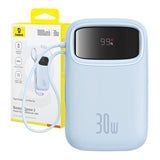 Baseus Baterie Externa 10000mAh, 30W + Cabluri Integrate 2C, Qpow 2 Albastru - P10055008313-00