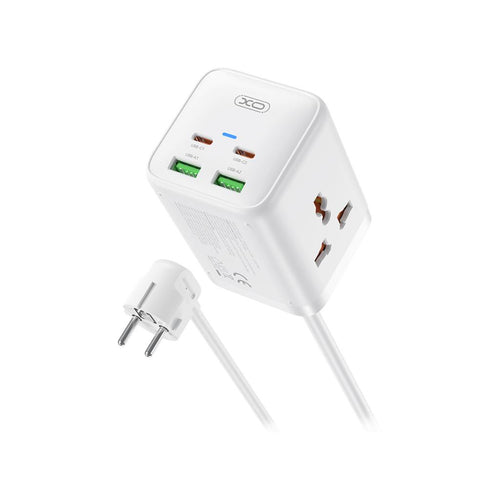 Prelungitor priza XO 20W, 65W, 2xAC Sockets + 2xA + 2C,GaN Nitride,1.5m, WL24 /white/