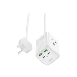 Prelungitor priza XO 20W, 65W, 2xAC Sockets + 2xA + 2C,GaN Nitride,1.5m, WL24 /white/