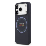 Husa silicon lichid pentru Apple iPhone 17 Pro, Red Bull, MagSafe, Inel albastru, Albastră