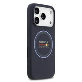 Husa silicon lichid pentru Apple iPhone 17 Pro, Red Bull, MagSafe, Inel albastru, Albastră