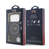 Husa silicon lichid pentru Apple iPhone 17 Pro, Red Bull, MagSafe, Inel albastru, Albastră