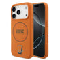 Husa silicon lichid pentru Apple iPhone 17 Pro, MagSafe, Red Bull, Inel albastru, Portocalie