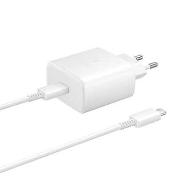 Incarcator Samsung EP-TA845EWE 45W USB-C cu Cablu USB-C EP-DW767JWE, Alb