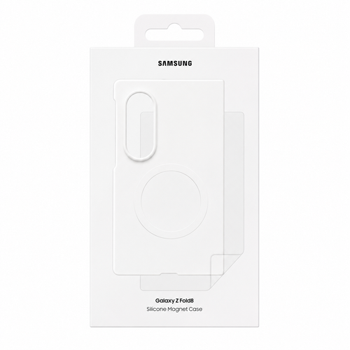 Husa silicon cu magnet pentru Samsung Galaxy Z Fold 8, Alba