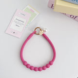 Accessory, Wristband, Keychain Silicone Pearl Charm, Blue