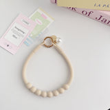 Accessory, Wristband, Keychain Silicone Pearl Charm, Blue