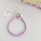 Accessory, Wristband, Keychain Silicone Pearl Charm, Blue