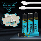 Smartoools Battery AAA 1.5V reincarcabila USB-C, 660mWh - 4 pcs.