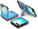 Husa tip carte Spigen compatibila cu Galaxy Z Flip 7, Antisoc, PVC, Albastru