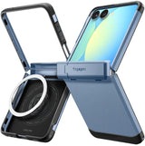 Husa tip carte Spigen compatibila cu Galaxy Z Flip 7, Antisoc, PVC, Albastru