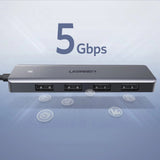 Hub USB-C 4-in-1 UGREEN CM219 pentru laptop si PC, Gri