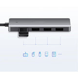 Hub USB-C 4-in-1 UGREEN CM219 pentru laptop si PC, Gri