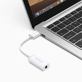Adaptor UGREEN USB-A la Jack 3.5mm, Placa de Sunet Externa, Alb – US206