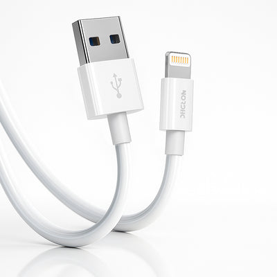 Cablu de date USB-A - Lightning pentru Apple iPhone, 1 m, Alb