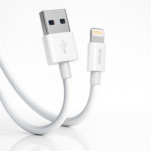 Cablu de date USB-A - Lightning pentru Apple iPhone, 1 m, Alb