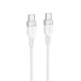 Cablu de date HOCO X109 Type-C la Type-C, 1m, 60W, Alb