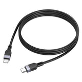 Cablu de date HOCO X109 Type-C la Type-C, 1m, 60W, Silicon, Negru