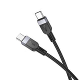 Cablu de date HOCO X109 Type-C la Type-C, 1m, 60W, Silicon, Negru