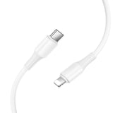 Cablu de date HOCO X120 Beneficio Type-C la Lightning, 1 m, 27W, Alb